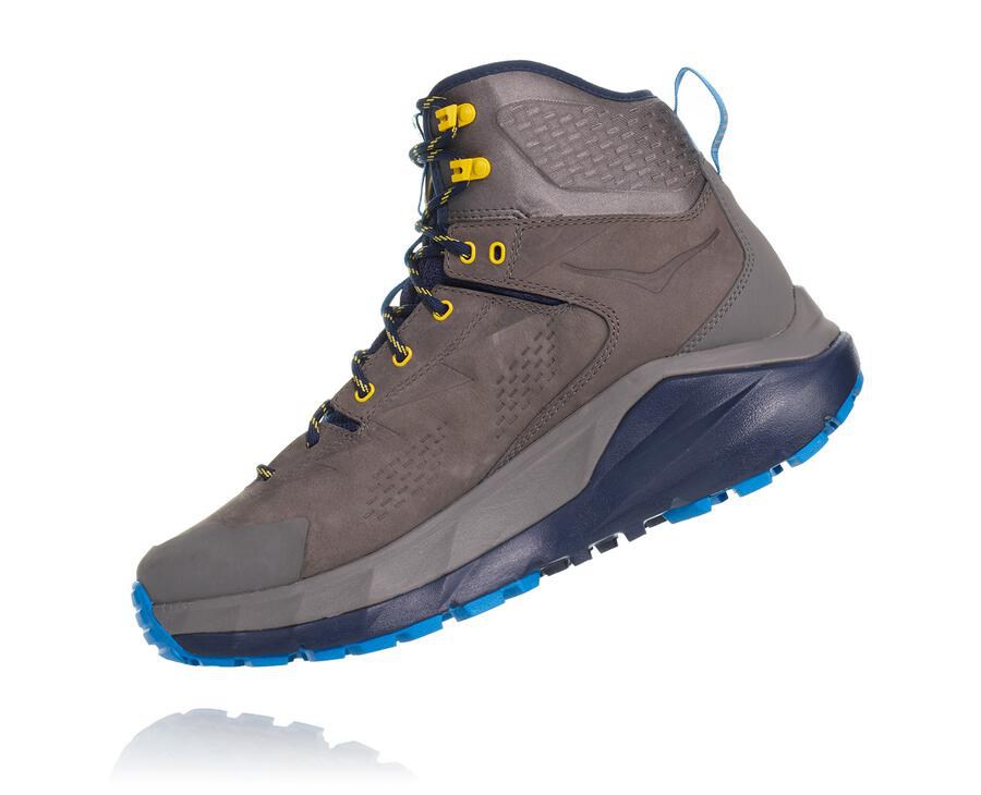 Hiking Boots Mens - Hoka One One Kaha GORE-TEX - Grey/Blue - FTKWXLD-04